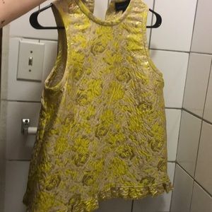 Cynthia Rowley Brocade Yellow Top